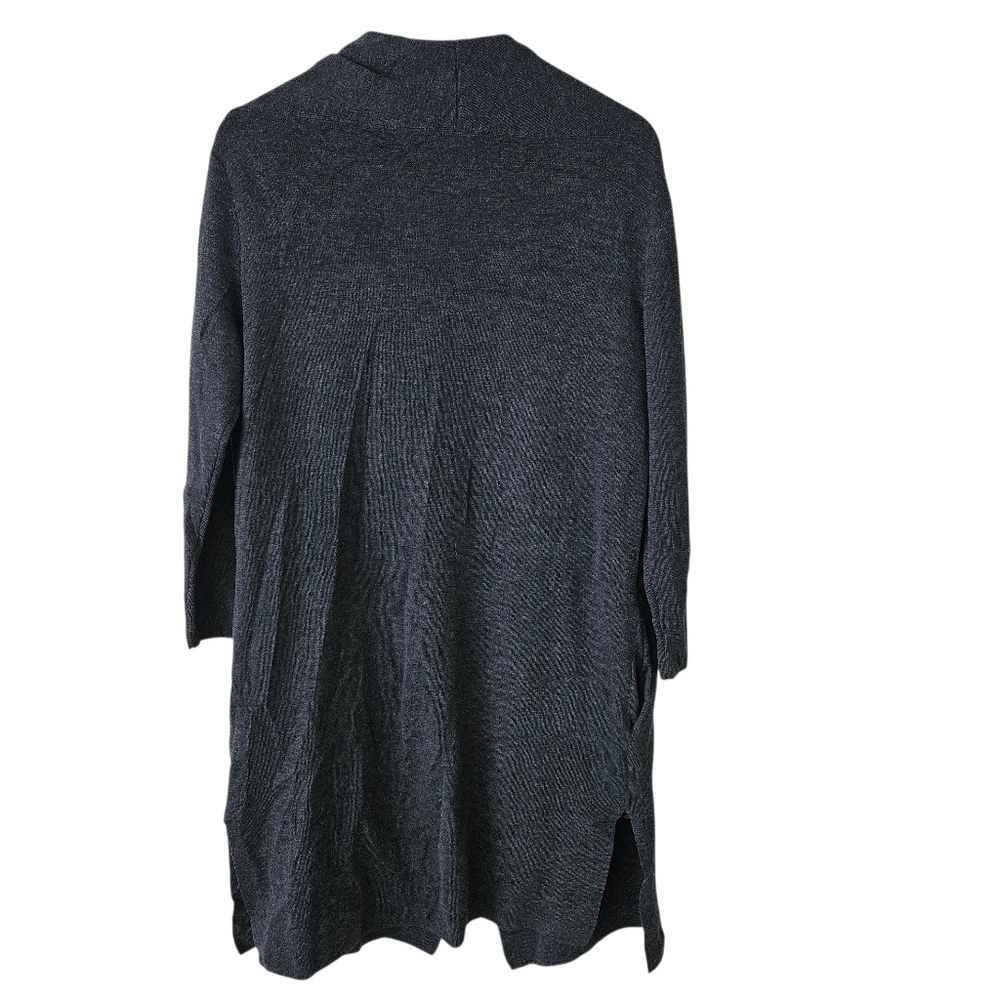 MM LaFleur Gray 100% Merino Wool Open Front Cardigan - Picture 2 of 12